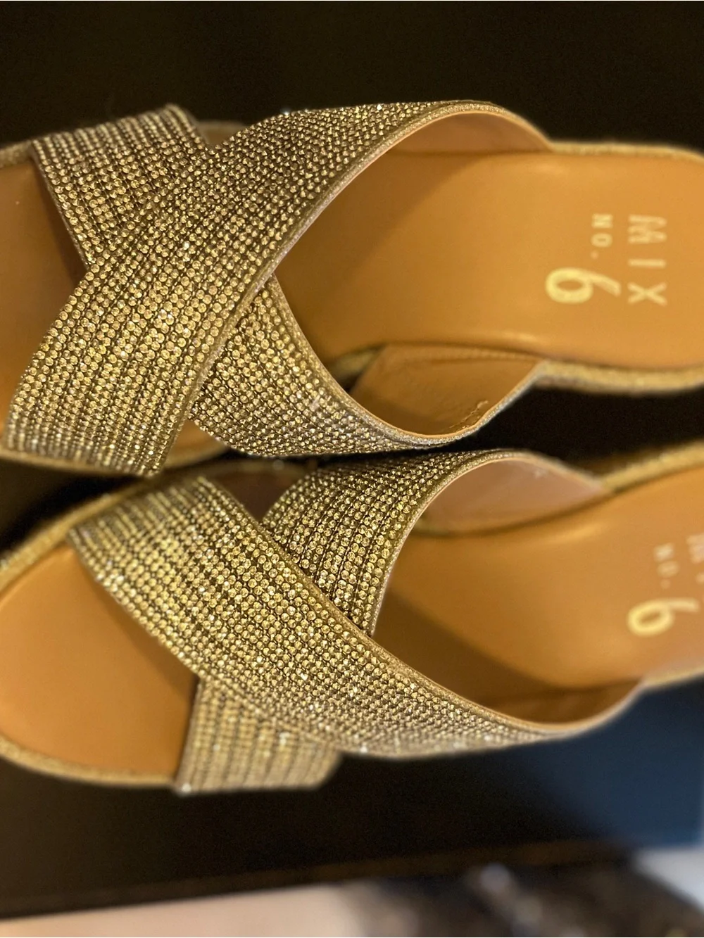 Mix No. 6 Silver Beaded Espadrille Wedge Sandals